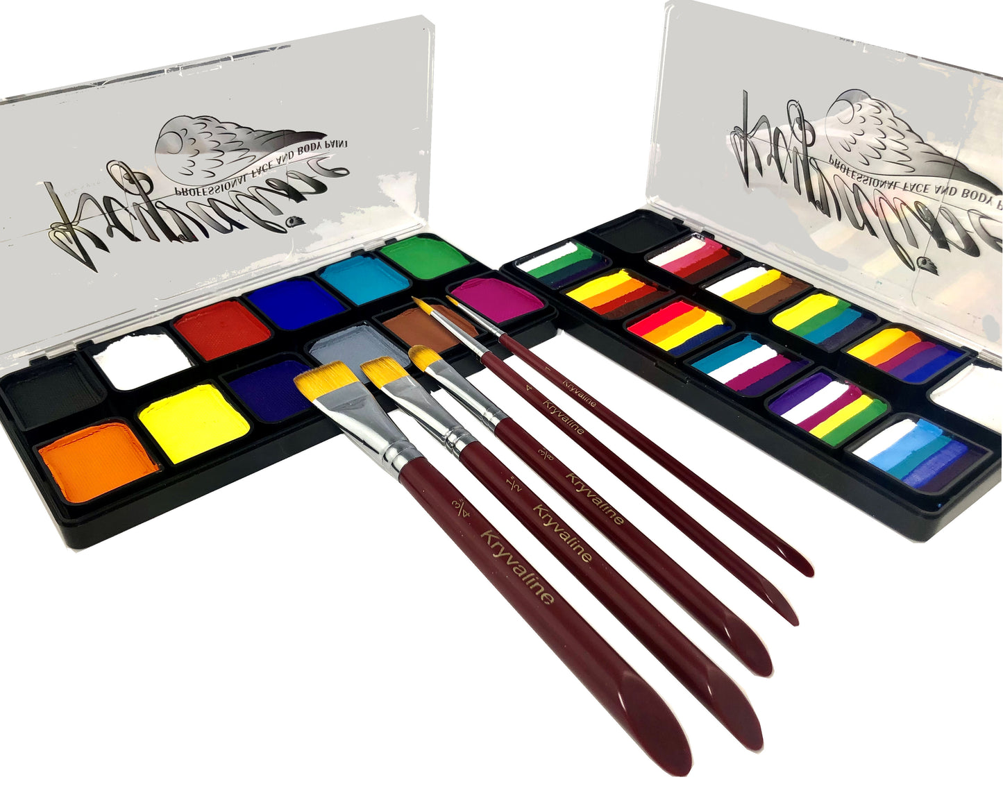 Acrylic Brush Set - Kryvaline Body Art Makeup | Glitter Tattoos, Face & Body Paint, Design - Kryvaline Body Art Makeup