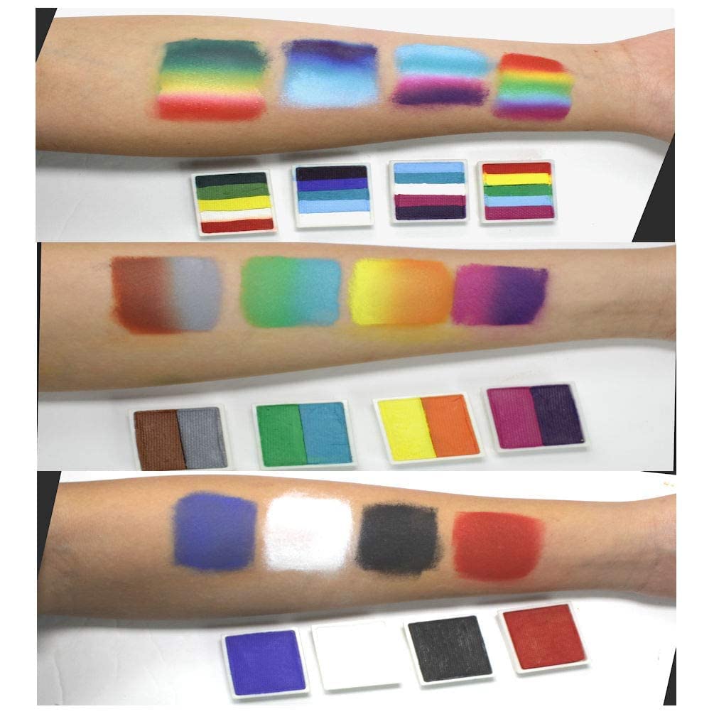 Professional Rainbow Split Cakes Palette Face Painting Kit for