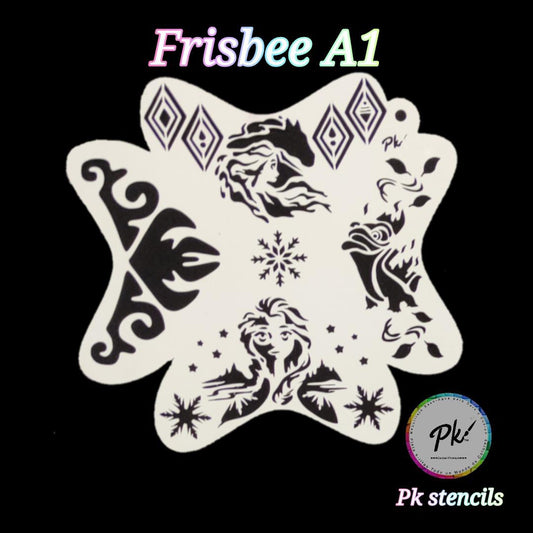PK Frisbee Stencils A1 - Kryvaline Body Art Makeup | Glitter Tattoos, Face & Body Paint, Design - Kryvaline Body Art Makeup