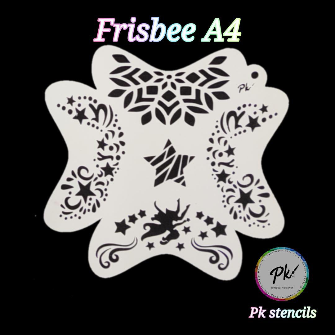 PK Frisbee Stencils A4 - Kryvaline Body Art Makeup | Glitter Tattoos, Face & Body Paint, Design - Kryvaline Body Art Makeup