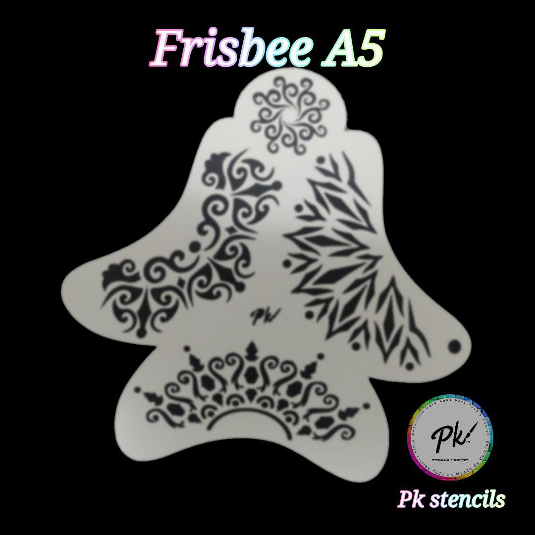 PK Frisbee Stencils A5 - Kryvaline Body Art Makeup | Glitter Tattoos, Face & Body Paint, Design - Kryvaline Body Art Makeup