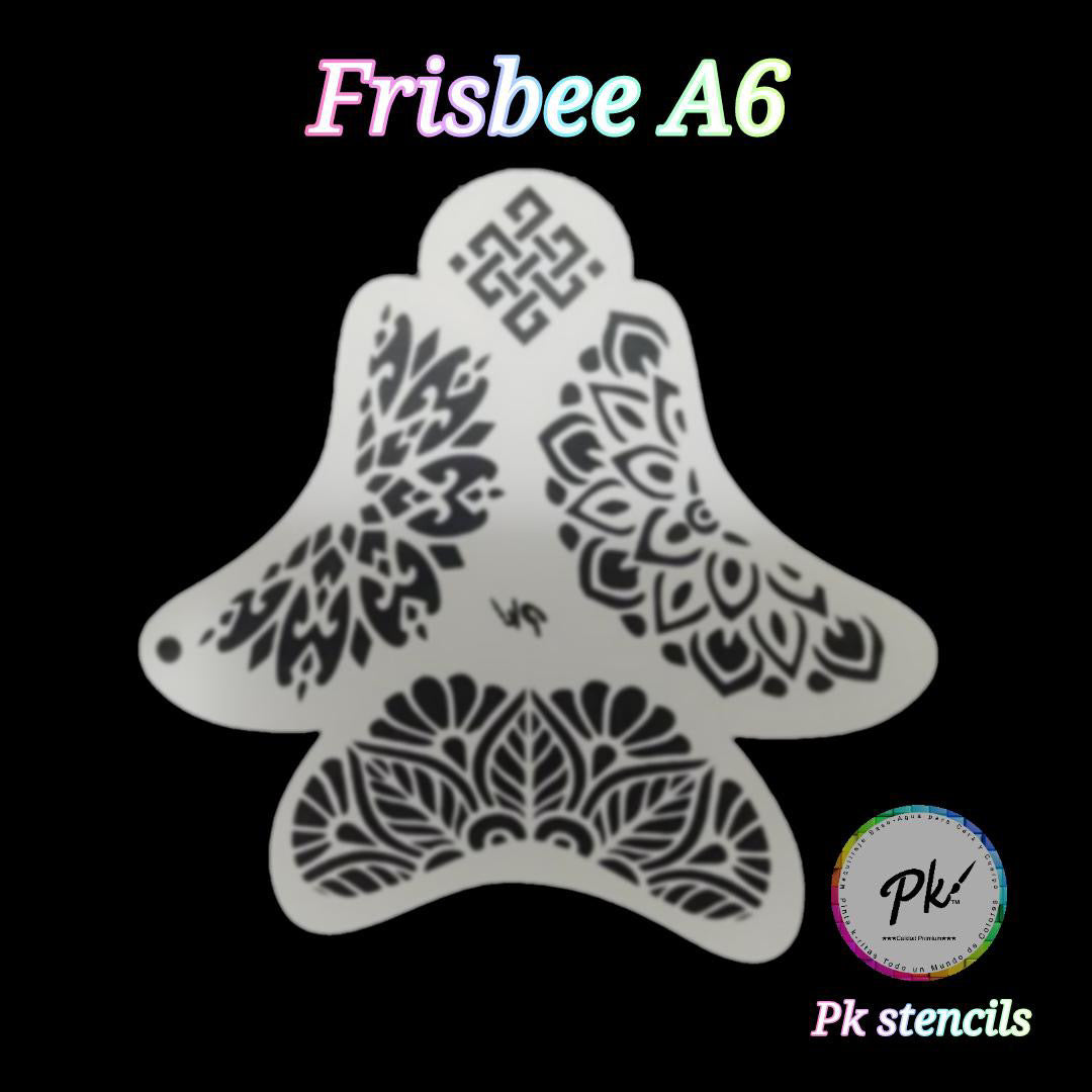 PK Frisbee Stencils A6 - Kryvaline Body Art Makeup | Glitter Tattoos, Face & Body Paint, Design - Kryvaline Body Art Makeup