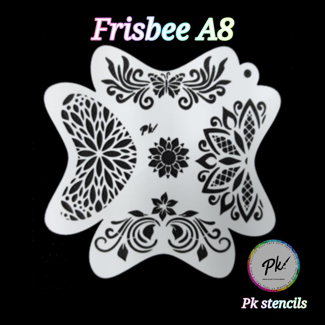 PK Frisbee Stencils A8 - Kryvaline Body Art Makeup | Glitter Tattoos, Face & Body Paint, Design - Kryvaline Body Art Makeup