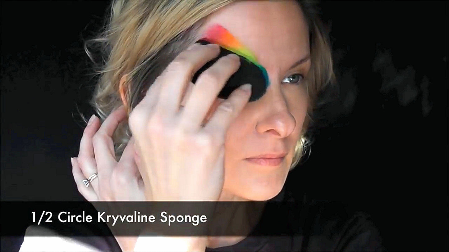 Face Painting Black Sponges High Density Round 10 Pieces 20 Half Moon for Face and Body Painting - Kryvaline Body Art Makeup | Glitter Tattoos, Face & Body Paint, Design - Kryvaline Body Art Makeup