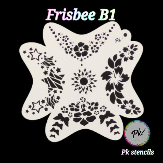 PK Frisbee Stencils B1 - Kryvaline Body Art Makeup | Glitter Tattoos, Face & Body Paint, Design - Kryvaline Body Art Makeup