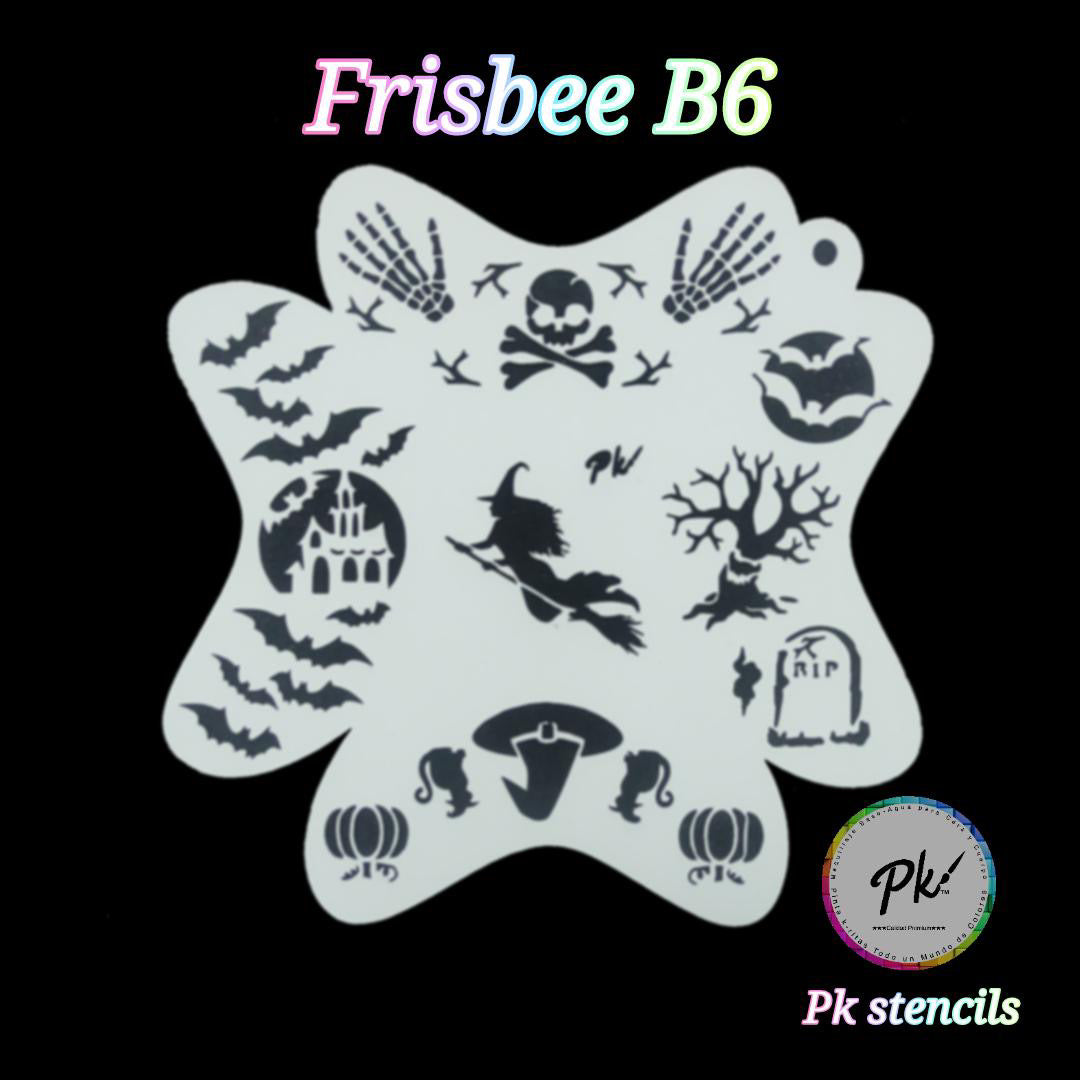 PK Frisbee Stencils B6 - Kryvaline Body Art Makeup | Glitter Tattoos, Face & Body Paint, Design - Kryvaline Body Art Makeup