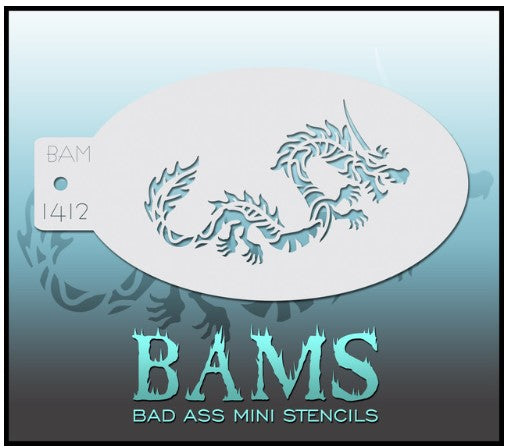 Bad Ass Mini Stencils 1412 - Kryvaline Body Art Makeup | Glitter Tattoos, Face & Body Paint, Design - Kryvaline Body Art Makeup