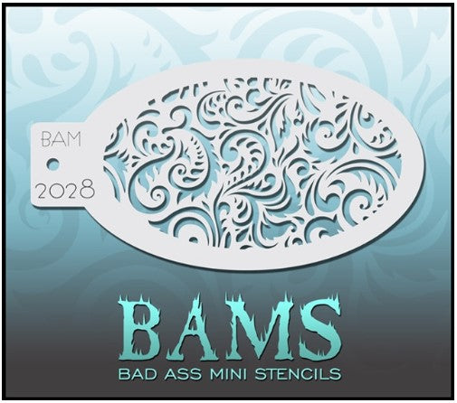 Bad Ass Mini Stencils 2028 - Kryvaline Body Art Makeup | Glitter Tattoos, Face & Body Paint, Design - Kryvaline Body Art Makeup