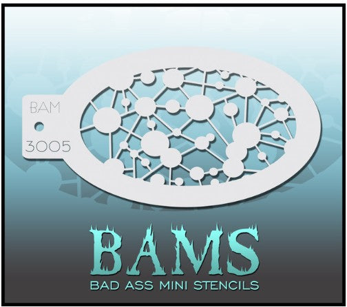Bad Ass Mini Stencils 3005 - Kryvaline Body Art Makeup | Glitter Tattoos, Face & Body Paint, Design - Kryvaline Body Art Makeup