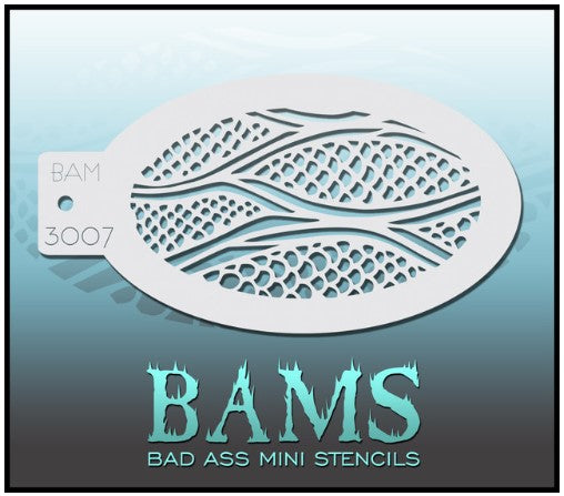 Bad Ass Mini Stencils 3007 - Kryvaline Body Art Makeup | Glitter Tattoos, Face & Body Paint, Design - Kryvaline Body Art Makeup