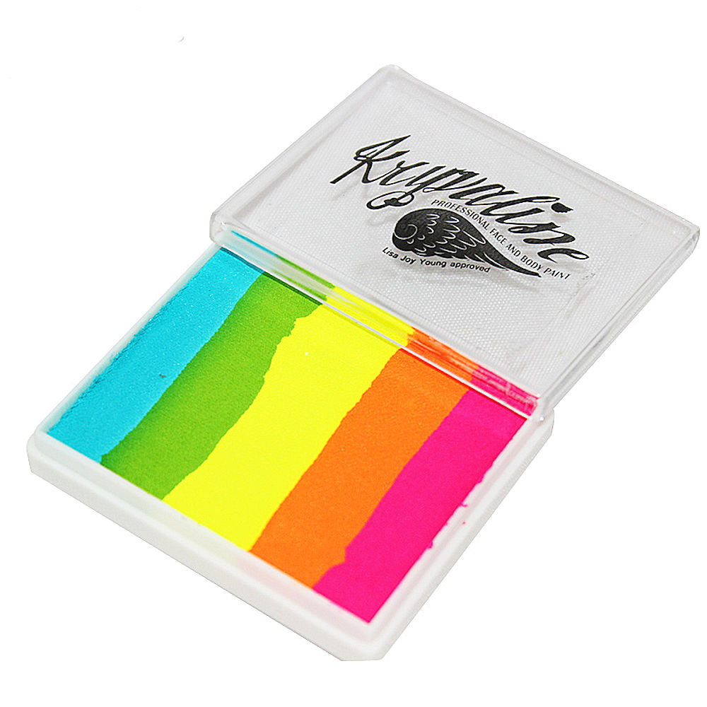 Kryvaline Face and Body Paint Split Cakes 50g Bright Rainbow Neon - Kryvaline Body Art Makeup | Glitter Tattoos, Face & Body Paint, Design - Kryvaline Body Art Makeup