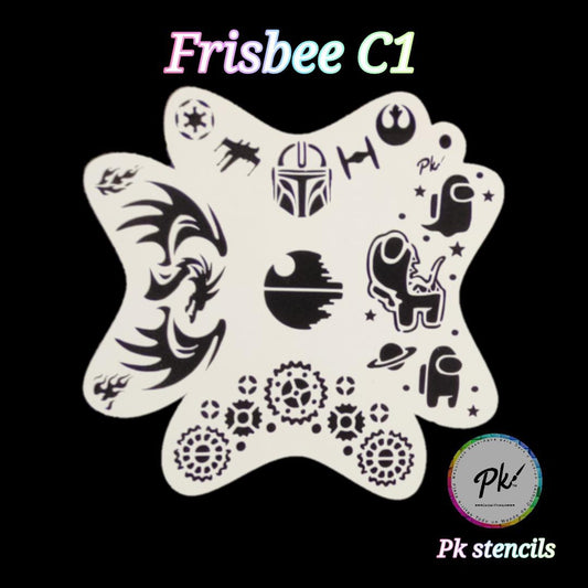 PK Frisbee Stencils C1 - Kryvaline Body Art Makeup | Glitter Tattoos, Face & Body Paint, Design - Kryvaline Body Art Makeup