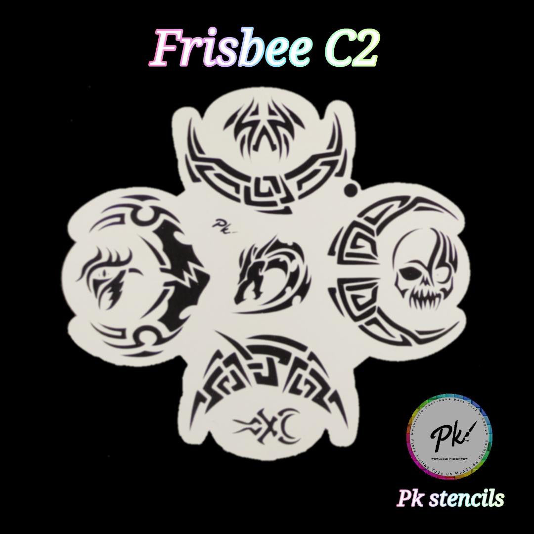 PK Frisbee Stencils C2 - Kryvaline Body Art Makeup | Glitter Tattoos, Face & Body Paint, Design - Kryvaline Body Art Makeup