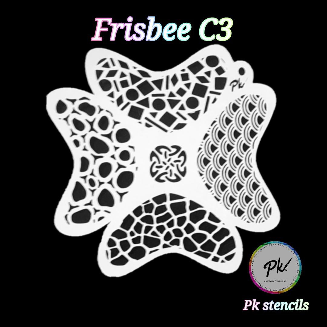 PK Frisbee Stencils C3 - Kryvaline Body Art Makeup | Glitter Tattoos, Face & Body Paint, Design - Kryvaline Body Art Makeup