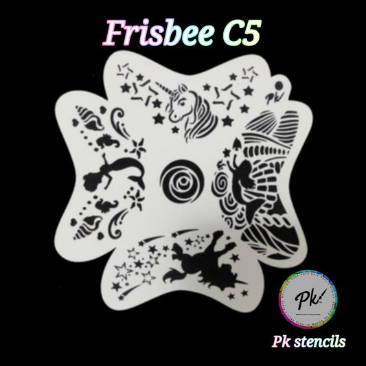 PK Frisbee Stencils C5 - Kryvaline Body Art Makeup | Glitter Tattoos, Face & Body Paint, Design - Kryvaline Body Art Makeup