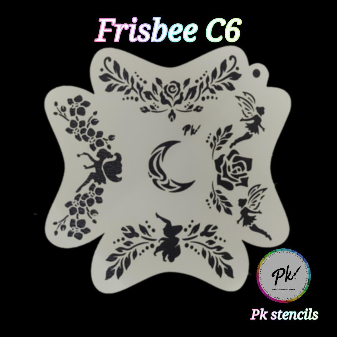 PK Frisbee Stencils C6 - Kryvaline Body Art Makeup | Glitter Tattoos, Face & Body Paint, Design - Kryvaline Body Art Makeup