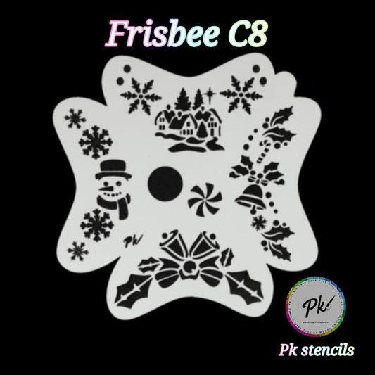 PK Frisbee Stencils C8 - Kryvaline Body Art Makeup | Glitter Tattoos, Face & Body Paint, Design - Kryvaline Body Art Makeup