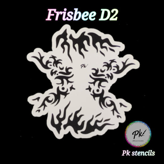 PK Frisbee Stencils D2 - Kryvaline Body Art Makeup | Glitter Tattoos, Face & Body Paint, Design - Kryvaline Body Art Makeup