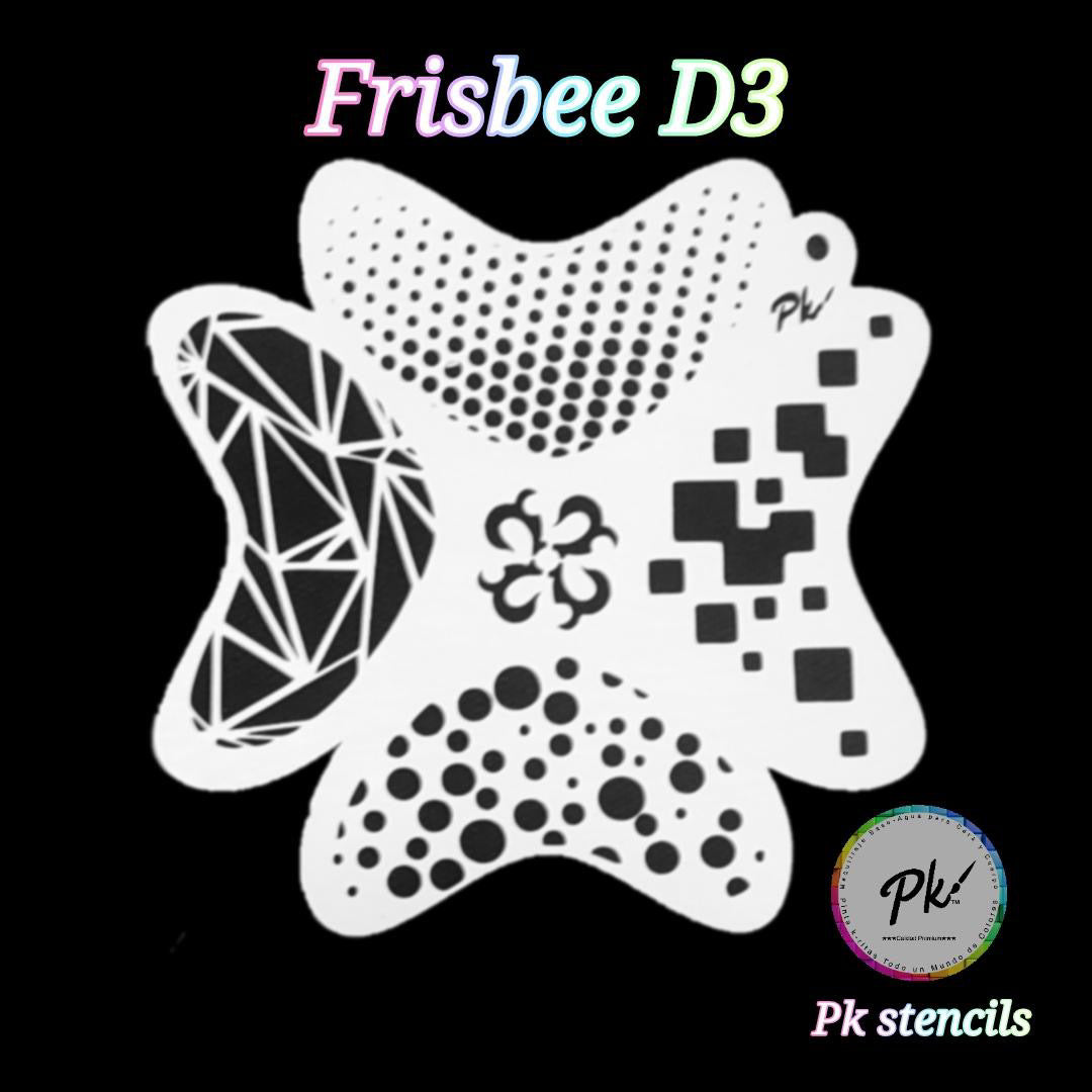 PK Frisbee Stencils D3 - Kryvaline Body Art Makeup | Glitter Tattoos, Face & Body Paint, Design - Kryvaline Body Art Makeup