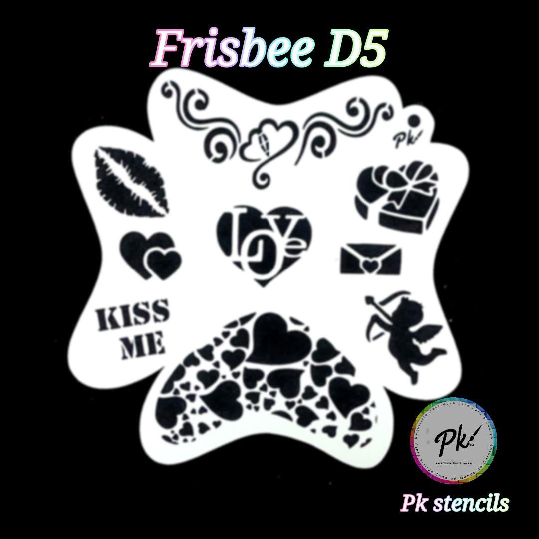 PK Frisbee Stencils D5 - Kryvaline Body Art Makeup | Glitter Tattoos, Face & Body Paint, Design - Kryvaline Body Art Makeup