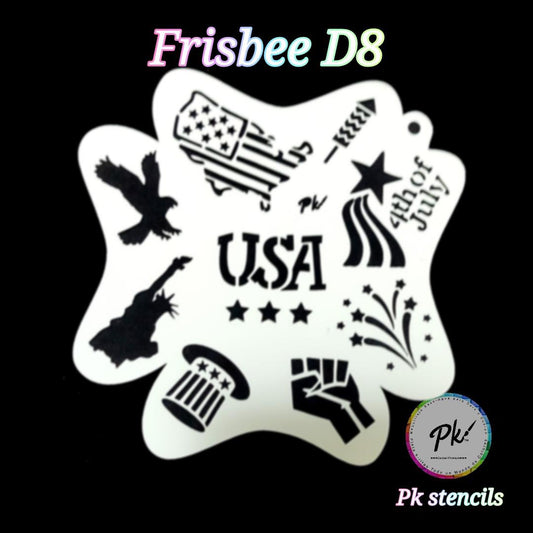 PK Frisbee Stencils D8 - Kryvaline Body Art Makeup | Glitter Tattoos, Face & Body Paint, Design - Kryvaline Body Art Makeup