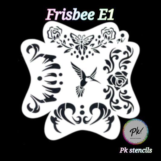 PK Frisbee Stencils E1 - Kryvaline Body Art Makeup | Glitter Tattoos, Face & Body Paint, Design - Kryvaline Body Art Makeup