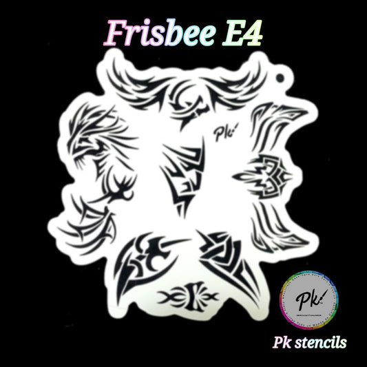 PK Frisbee Stencils E4 - Kryvaline Body Art Makeup | Glitter Tattoos, Face & Body Paint, Design - Kryvaline Body Art Makeup