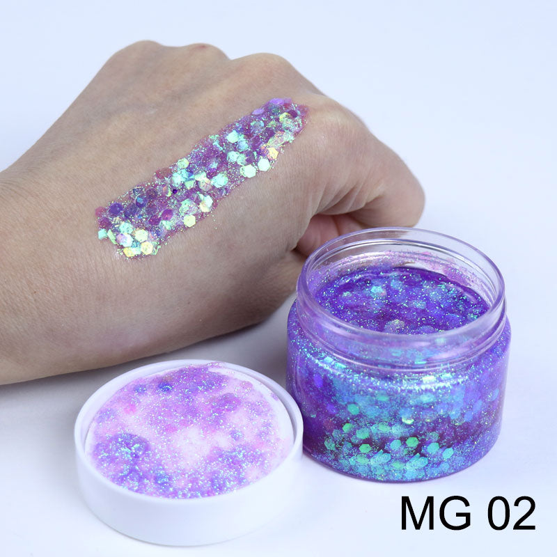 Glitter Gels MG02 40ml - Kryvaline Body Art Makeup | Glitter Tattoos, Face & Body Paint, Design - Kryvaline Body Art Makeup