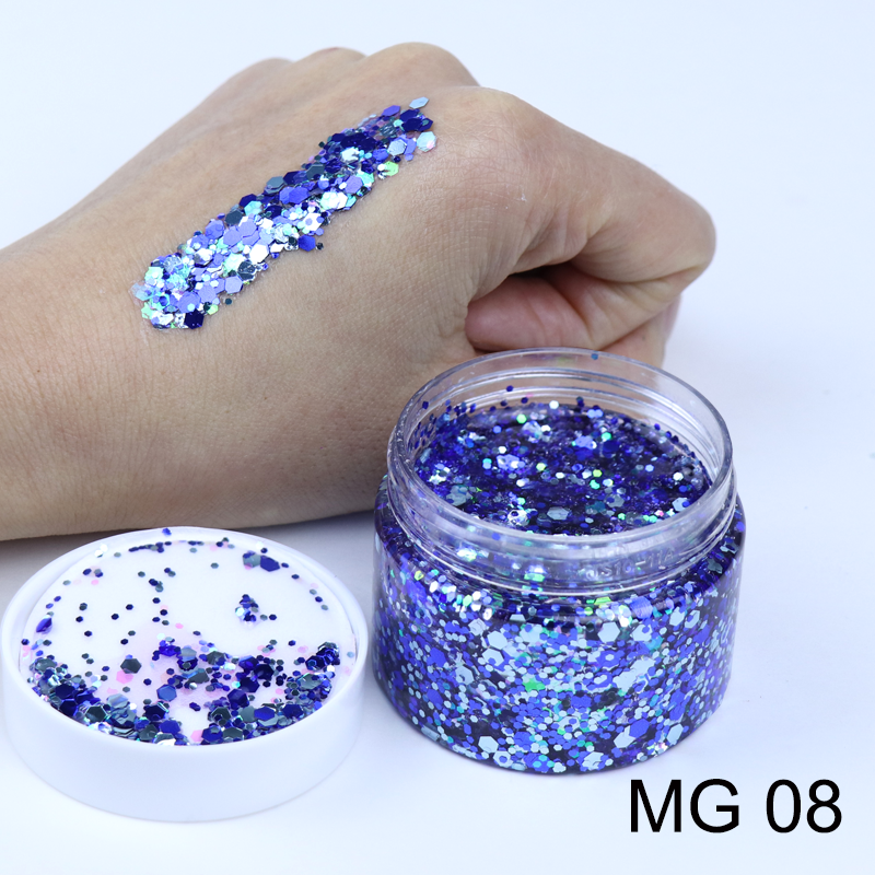 Glitter Gels MG08 40ml - Kryvaline Body Art Makeup | Glitter Tattoos, Face & Body Paint, Design - Kryvaline Body Art Makeup