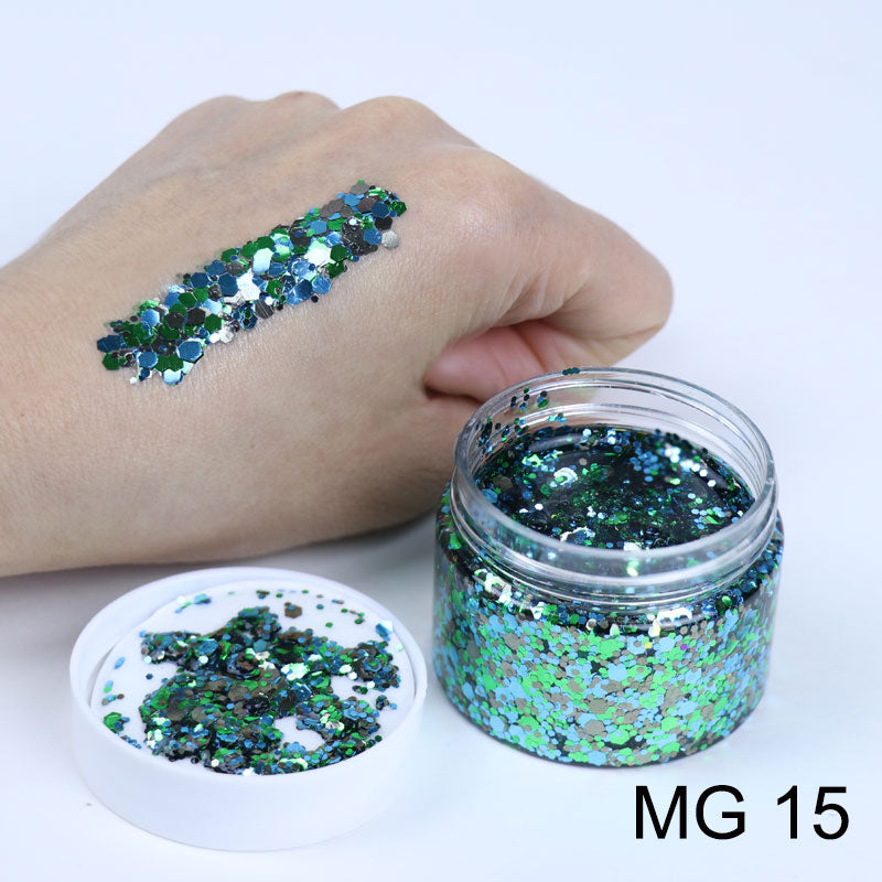 Glitter Gels MG15 40ml - Kryvaline Body Art Makeup | Glitter Tattoos, Face & Body Paint, Design - Kryvaline Body Art Makeup