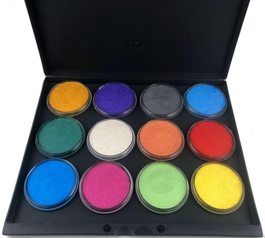 Kryvaline Pearly Case 12 Colors Professional Face and Body Paint Ideal for Body Art Makeup and Face Painting… - Kryvaline Body Art Makeup | Glitter Tattoos, Face & Body Paint, Design - Kryvaline Body Art Makeup
