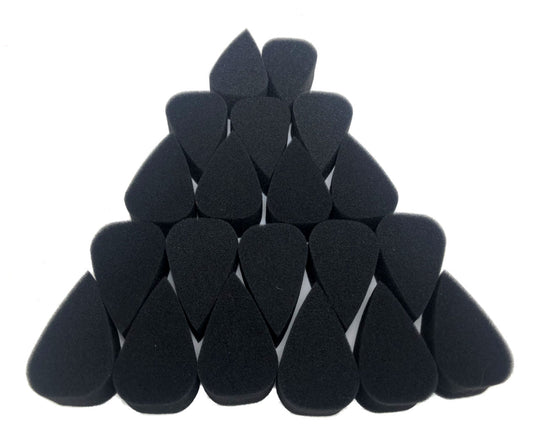 Black Petal Sponges Large 20 Pieces - Kryvaline Body Art Makeup | Glitter Tattoos, Face & Body Paint, Design - Kryvaline Body Art Makeup