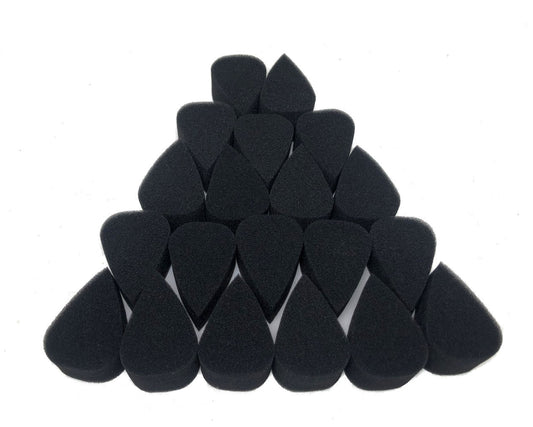 Black Petal Sponges Medium 20 Pieces - Kryvaline Body Art Makeup | Glitter Tattoos, Face & Body Paint, Design - Kryvaline Body Art Makeup