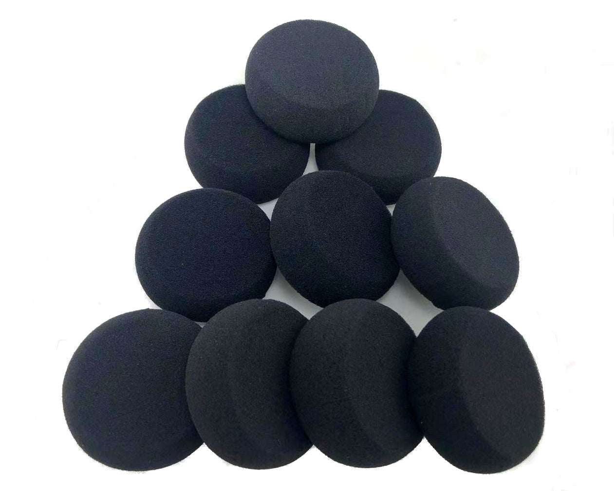 Face Painting Black Sponges High Density Round 10 Pieces 20 Half Moon for Face and Body Painting - Kryvaline Body Art Makeup | Glitter Tattoos, Face & Body Paint, Design - Kryvaline Body Art Makeup