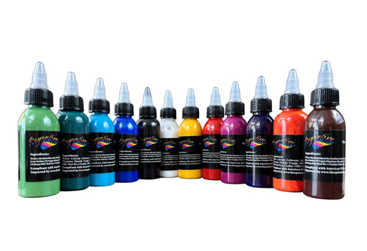 Hybrid Airbrush Paints Common Set - Kryvaline Body Art Makeup | Glitter Tattoos, Face & Body Paint, Design - Kryvaline Body Art Makeup