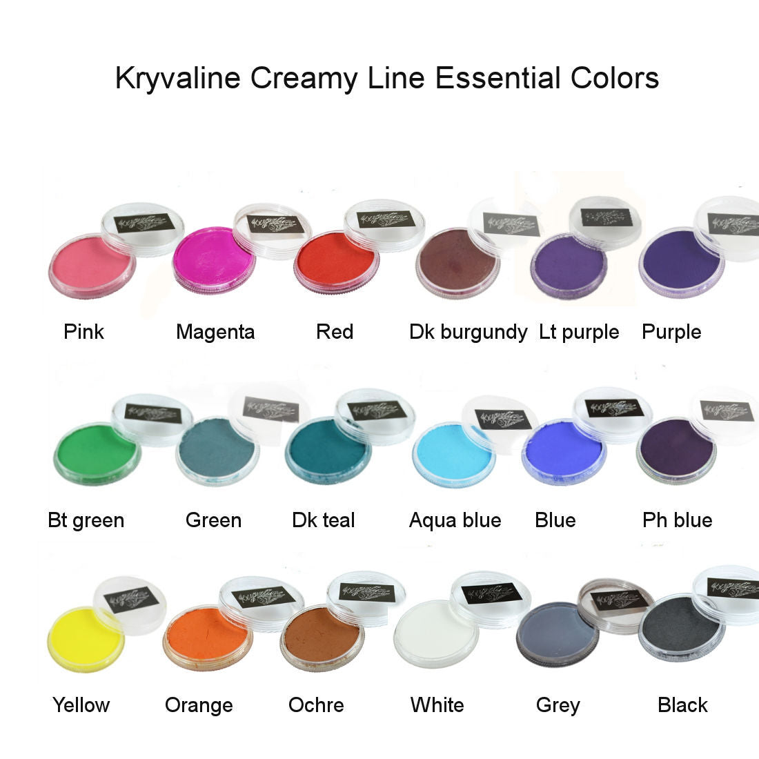 Creamy Matte Colors 30g Black - Kryvaline Body Art Makeup | Glitter Tattoos, Face & Body Paint, Design - Kryvaline Body Art Makeup