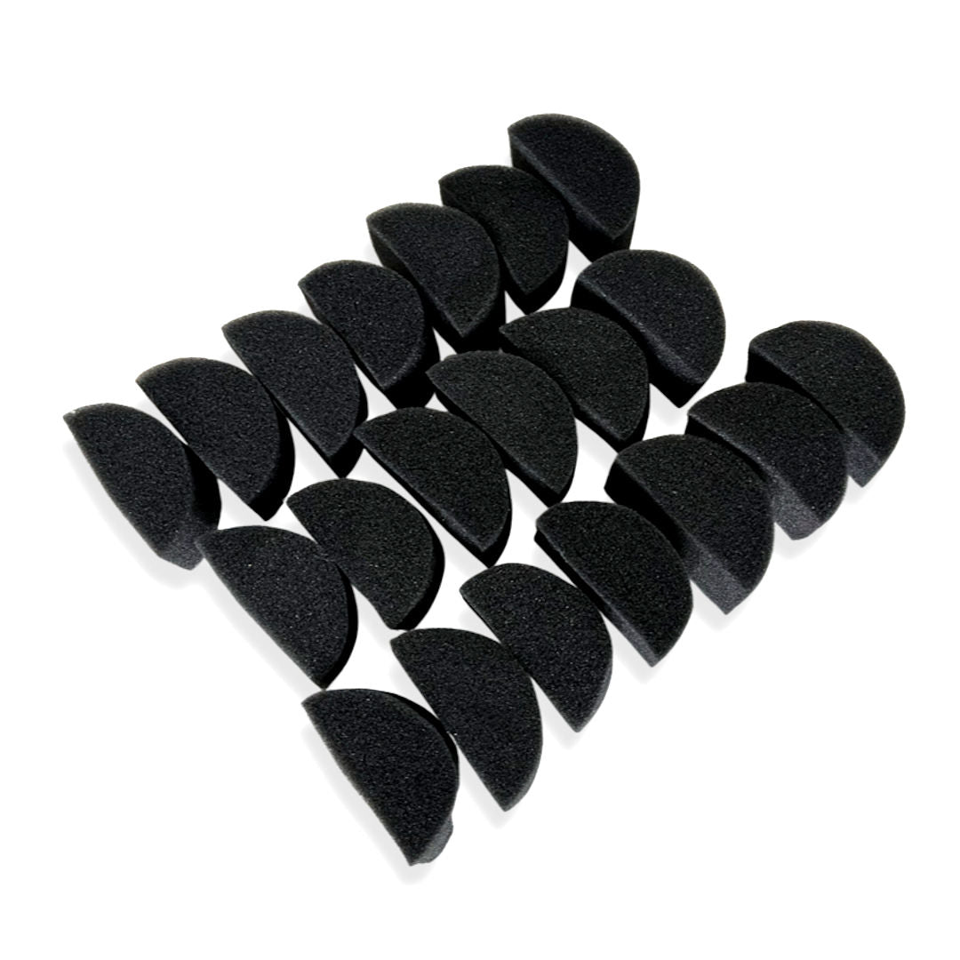 Kryvaline Black Face painting Sponges Half Circle Medium 20 Pieces - Kryvaline Body Art Makeup | Glitter Tattoos, Face & Body Paint, Design - Kryvaline Body Art Makeup